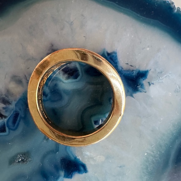 14k Yellow Gold Flower Ricami Signet Ring size 5 - Picture 7 of 9